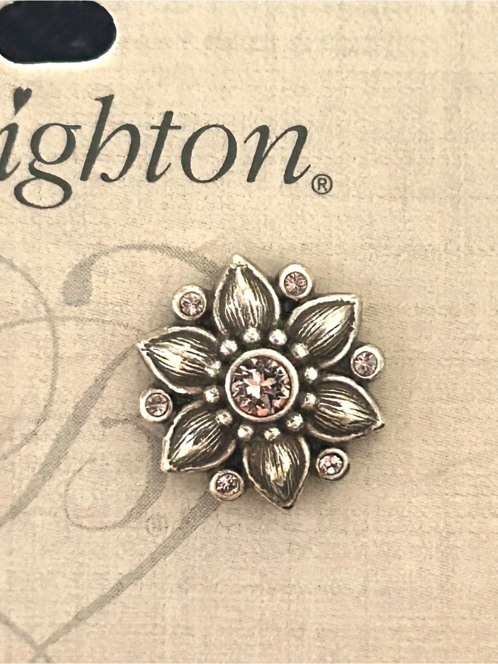 Brighton Cora Mini Post Flower Earrings with pink crystals